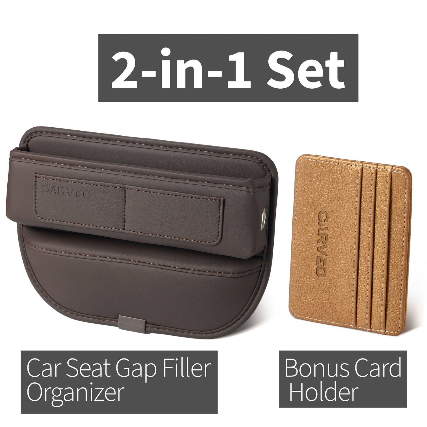 CARVEO Seat Gap Organizer – Premium Car Storage Box for Front Seats