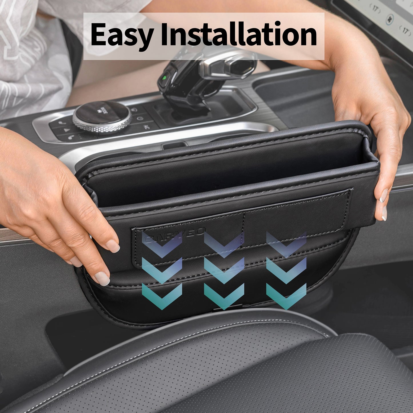 CARVEO Seat Gap Organizer – Premium Car Storage Box for Front Seats