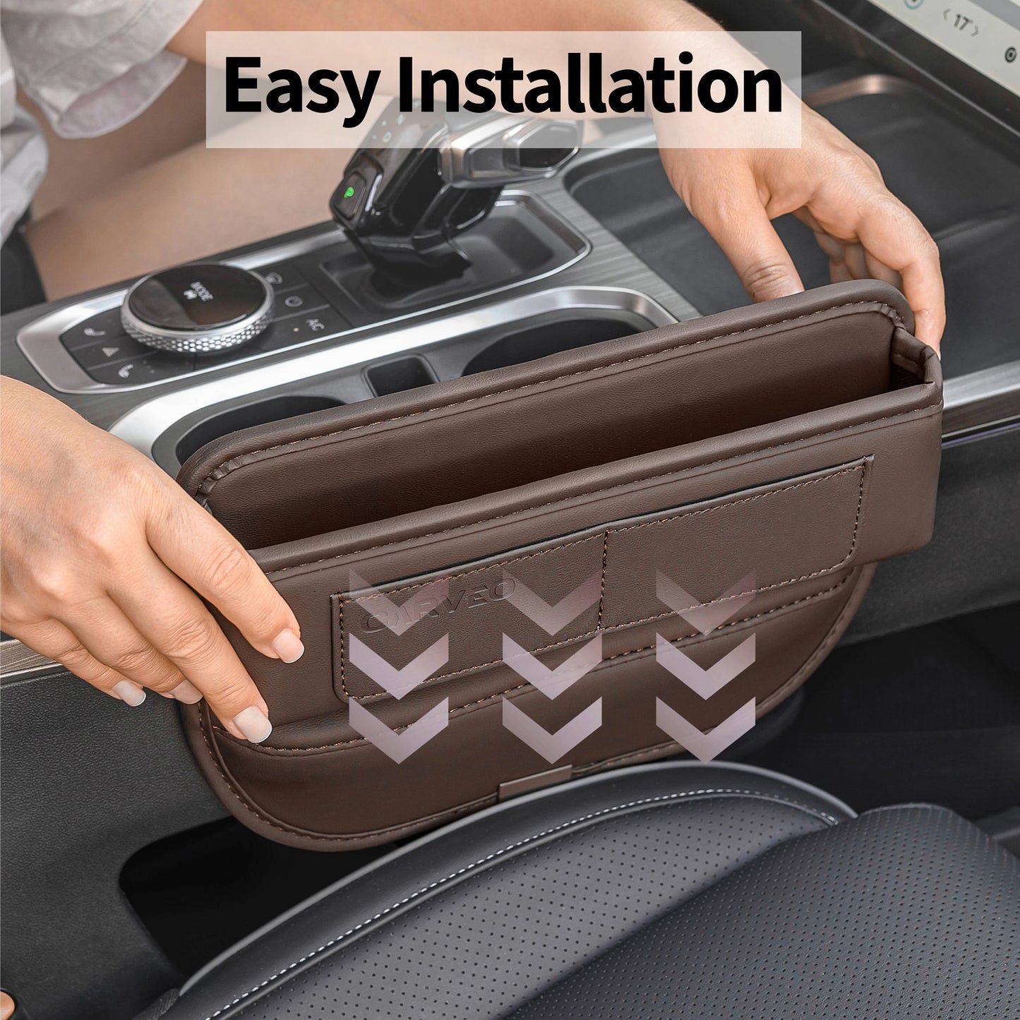 CARVEO Seat Gap Organizer – Premium Car Storage Box for Front Seats