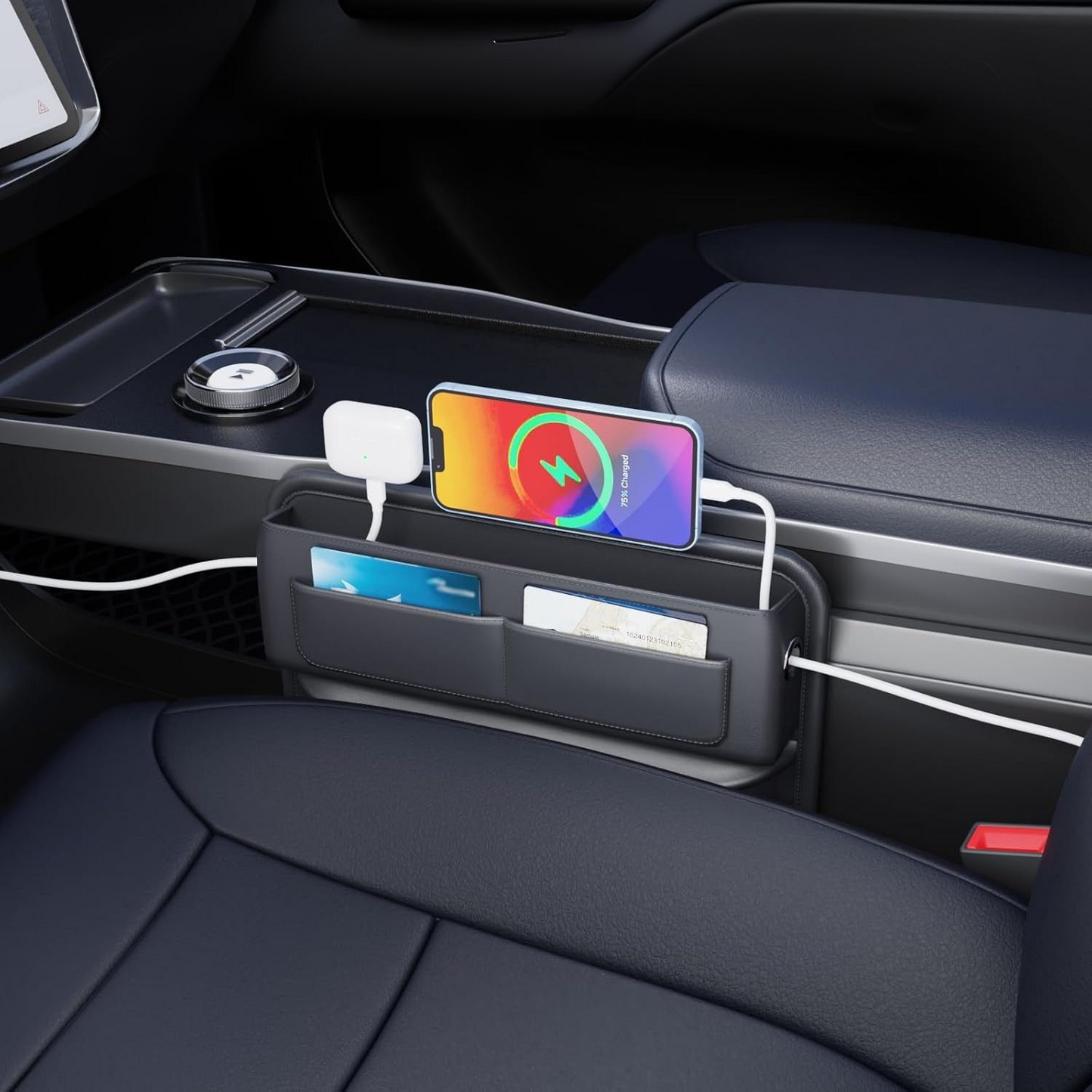 CARVEO Seat Gap Organizer – Premium Car Storage Box for Front Seats
