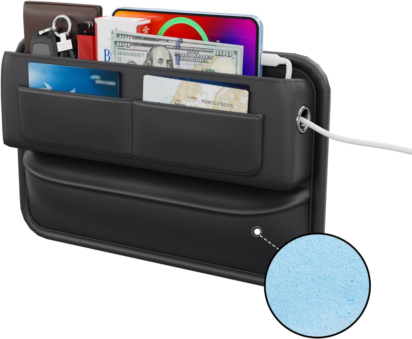 CARVEO Seat Gap Organizer – Premium Car Storage Box for Front Seats