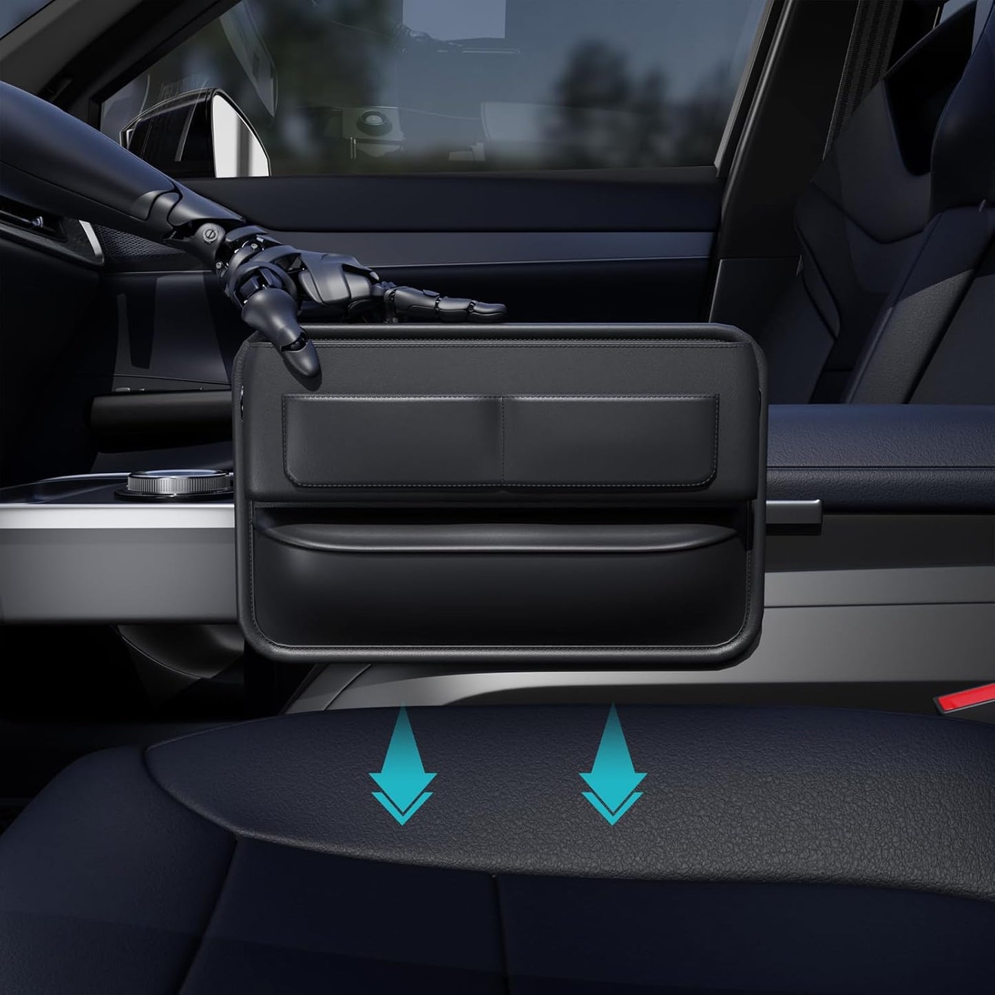 CARVEO Seat Gap Organizer – Premium Car Storage Box for Front Seats
